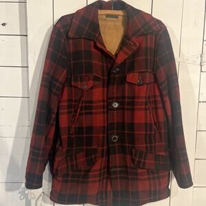 Rare Vintage 1950s Chippewa Wool Mackinaw Plaid Hunting Coat Jacket Read